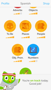 Duolingo screen on my phone