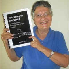 Pauline Bunce with her new book, According to the Script