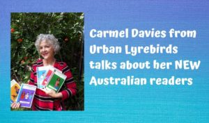 Carmel Davies holding new books