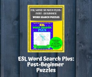 Cover of the Teachers Pay Teachers version of ESL Word Search Plus