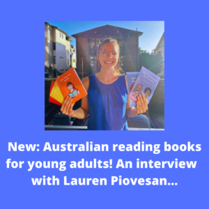 Lauren Piosevan with her new reading books