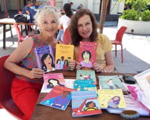 Carmel and Sharon with their new Urban Lyrebirds books, Sing with me stories