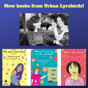 Carmel Davies and Sharon Duff from Urban Lyrebirds with their new books