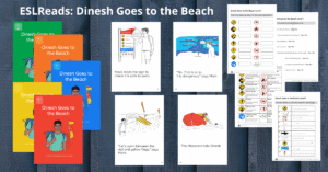 ESL Reads Dinesh goes to the beach pages