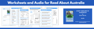 Thumbnails of Worksheets from the ESL reading book G'day English in Australia