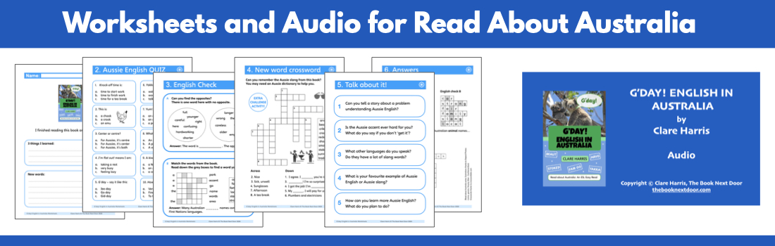 Thumbnails of Worksheets from the ESL reading book G'day English in Australia